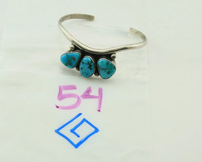 Navajo Cuff Bracelet 925 Sterling Silver Turquoise Vintage Signed E Sandoval
