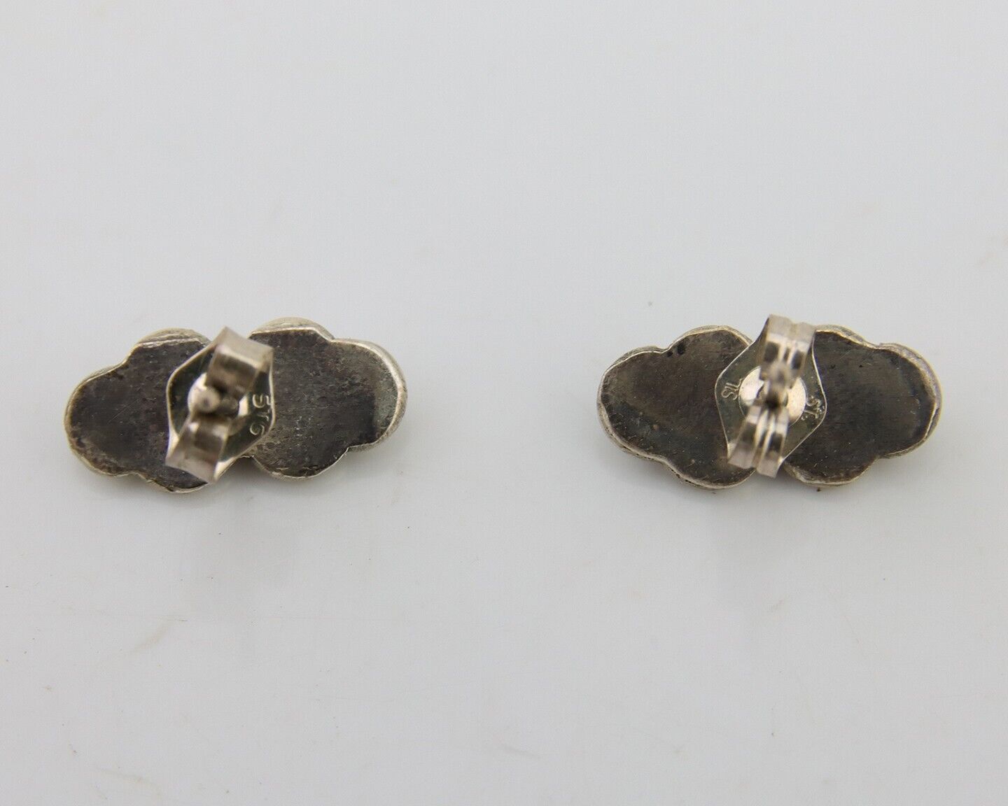 Zuni Earrings 925 Silver Natural Blue Turquoise Native Artist C.80's