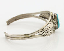 Navajo Handmade Bracelet 925 Silver Natural Blue Turquoise Artist Signed E C.80s
