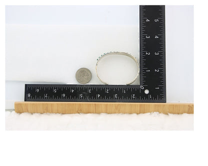 Navajo Cuff Bracelet Sterling Silver Natural Malachite Vintage Signed CC?