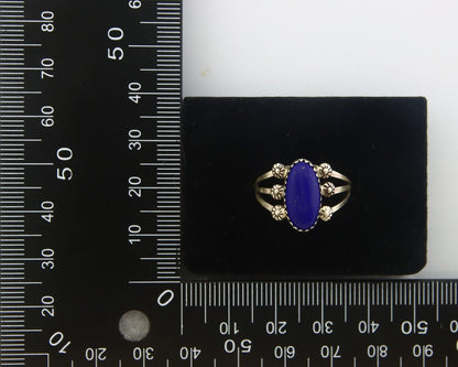 Navajo Ring 925 Sterling Natural Lapis Handmade Native Artist C.80's