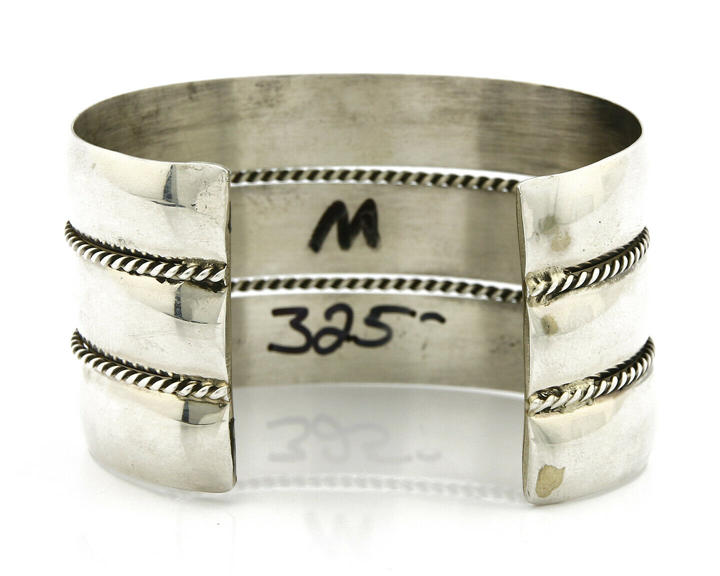 Navajo Handmade Bracelet .925 Silver TAHE 5 Row and Domed Cuff