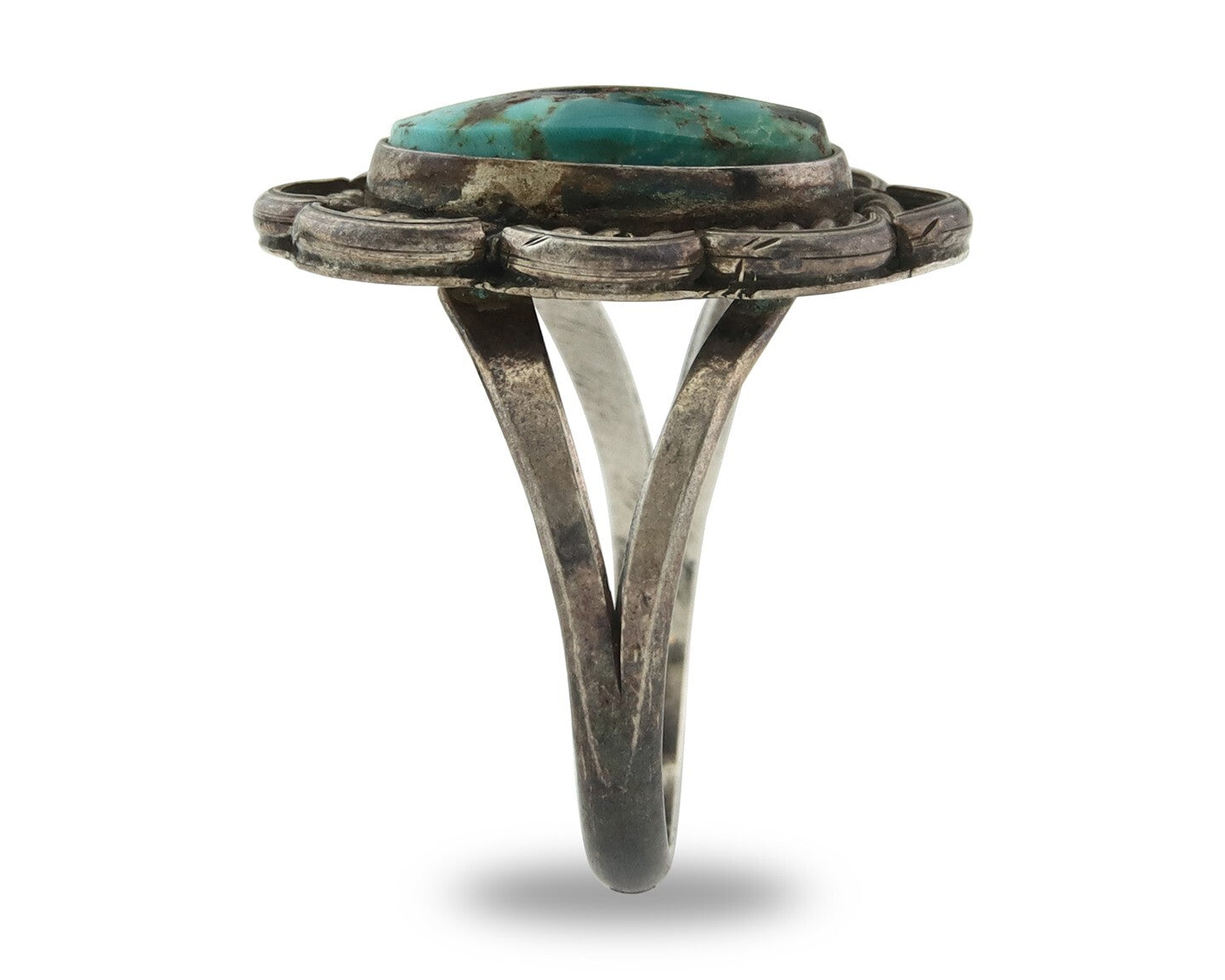 Vintage Navajo Ring 925 Sterling Silver Turquoise Handmade Size 7.5