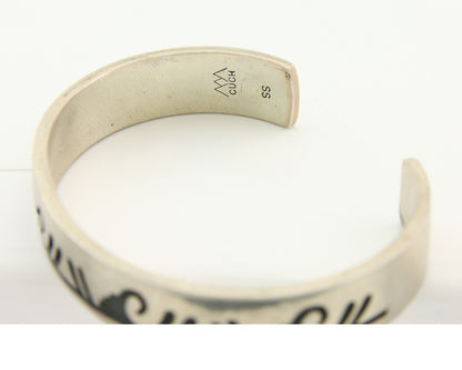 Vintage Hopi Bracelet 925 Silver Signed CUCH & Mountains Authentic Traditional