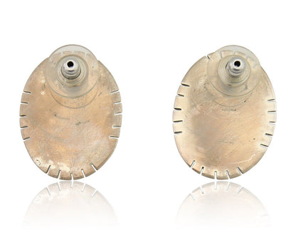 Navajo Earrings 925 Silver Mine 8 Turquoise Native American Artist C.80's