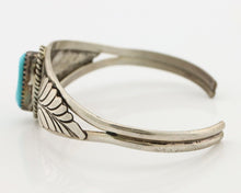 Navajo Handmade Bracelet 925 Silver Natural Blue Turquoise Artist Signed E C.80s