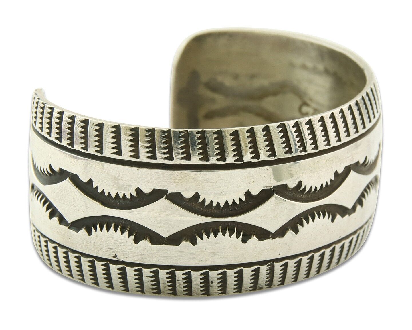 Navajo Bracelet 925 Silver Handmade Cuff 30mm Wide Artist Signed Emerson C.80's