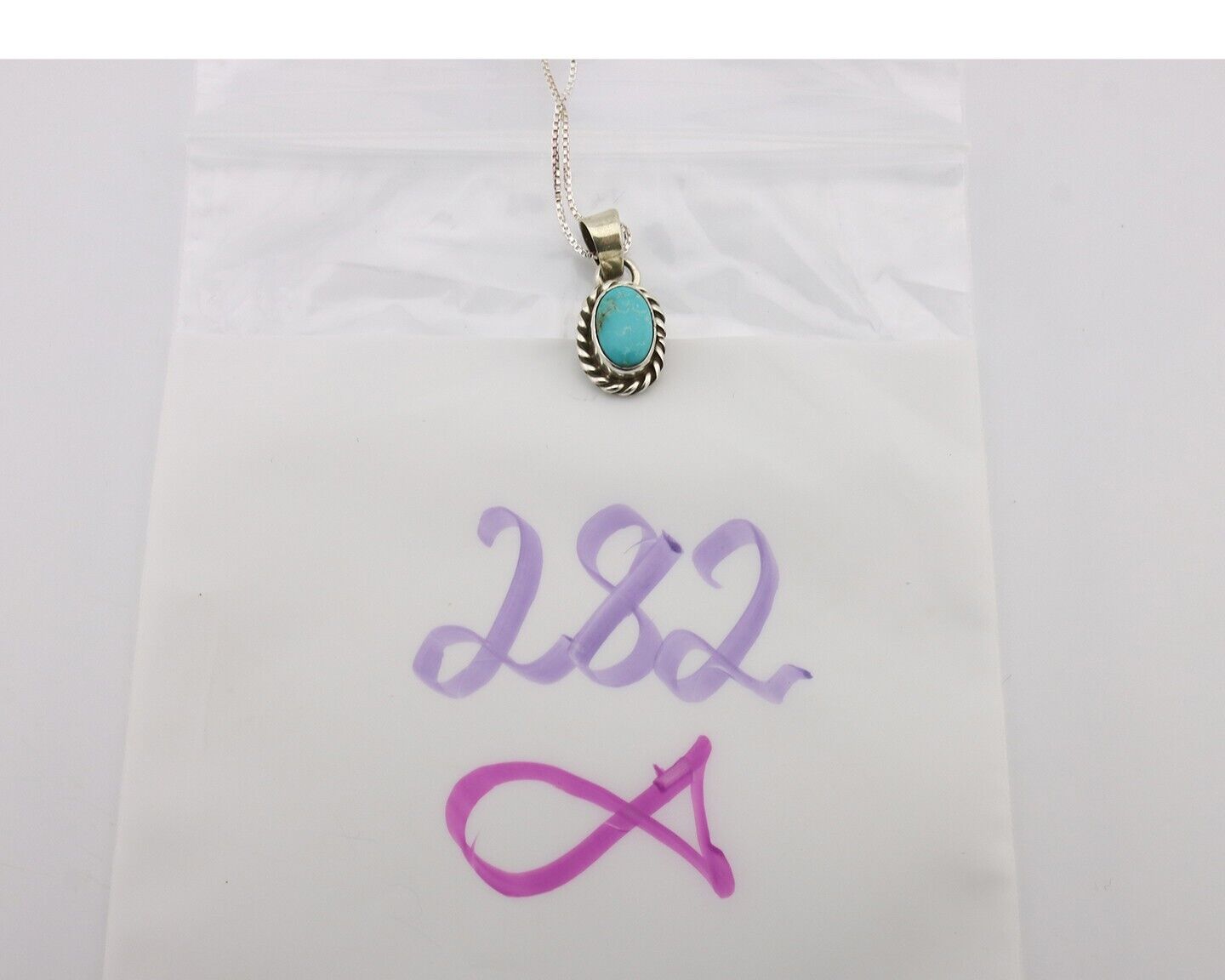 Navajo Necklace 925 Silver Natural Kingman Turquoise Native Artist C.2008