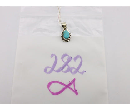 Navajo Necklace 925 Silver Natural Kingman Turquoise Native Artist C.2008