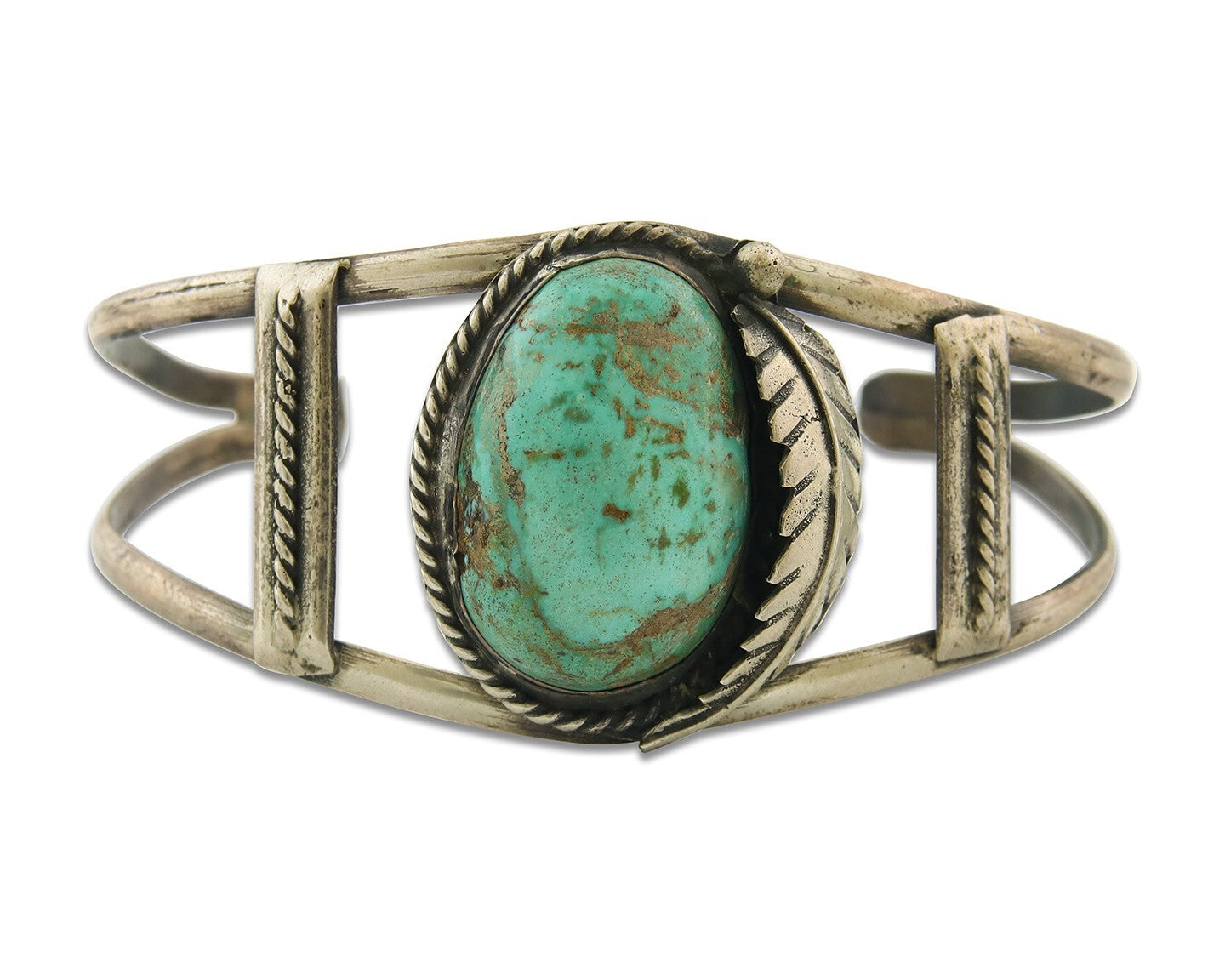 Vintage Navajo Bracelet 925 Silver Turquoise Handmade Authentic Signed 0434