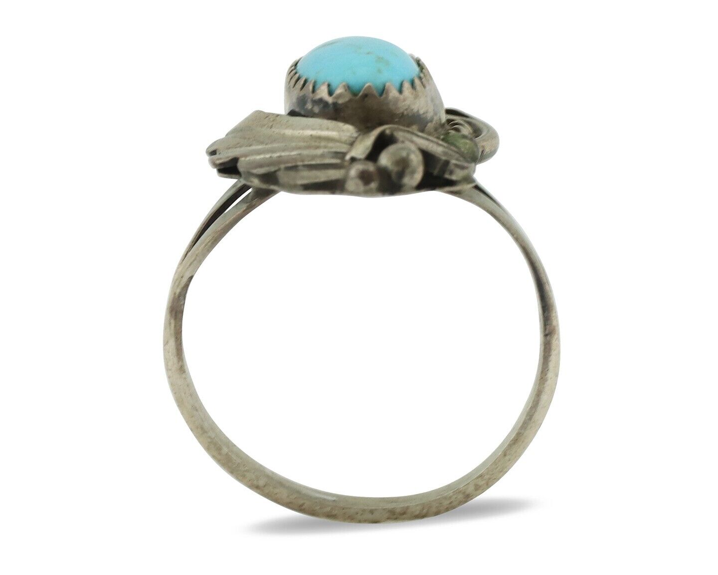 Navajo Ring .925 Silver Sleeping Beauty Turquoise Native American Artist C.80's