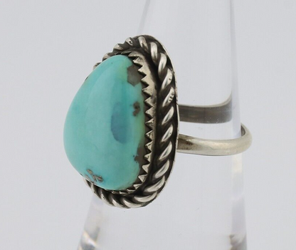 Navajo Ring 925 Silver Natural Turquoise Native American Artist C.80's