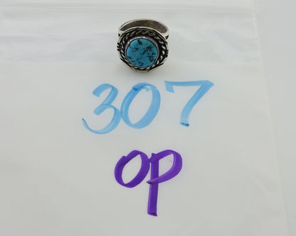 Navajo Handmade Ring 925 Silver Turquoise Native Artist C.80's