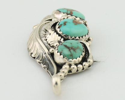 Navajo Pendant 925 Silver Natural Bisbee Turquoise Signed Tom Willeto C.80's