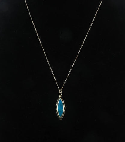 Navajo Necklace Sterling Silver Natural Blue Turquoise Vintage