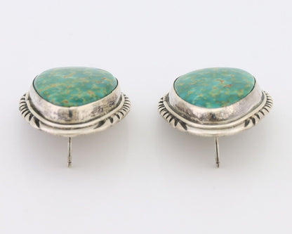 Navajo Dangle Earrings 925 Silver Blue Turquoise Native American Artist C.80's