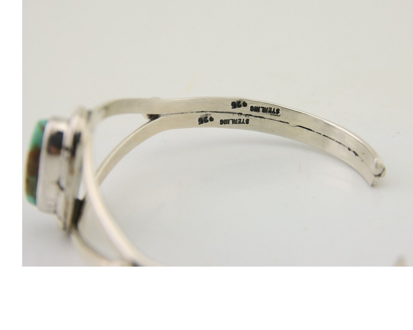 Navajo Bracelet 925 Silver Blue Turquoise Artist Signed Gecko C.80's