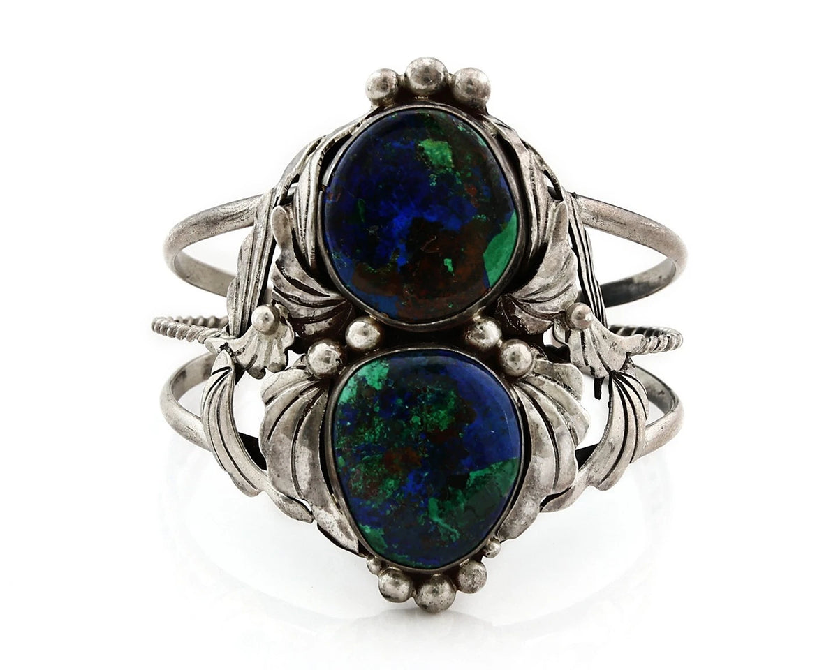 Navajo Cuff Bracelet Sterling Silver Lapis Malachite Vintage Signed Billie Eagle