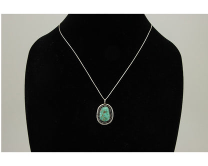Navajo Necklace 925 Silver Natural Turquoise Native American Artist C.80's