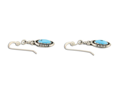Navajo Dangle Earrings 925 Silver Sleeping Beauty Native Artist C80s