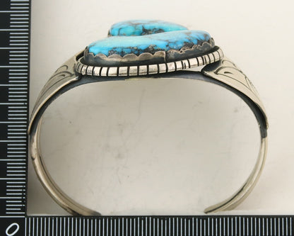 Navajo Bracelet 925 Silver Natural Bisbee Turquoise Cuff Signed Tony Guerro C80s