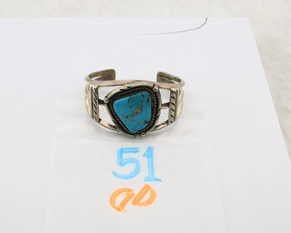 Navajo Cuff Bracelet Sterling Silver Vintage Turquoise Handmade Signed C Platero