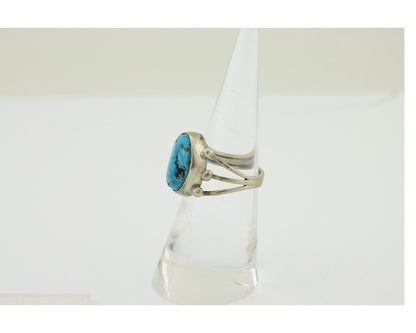 Navajo Handmade Ring 925 Silver Sleeping Beauty Turquoise Artist C.80's