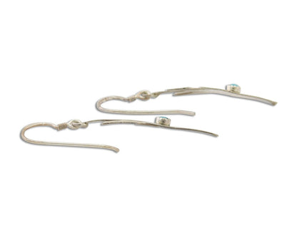 Navajo Handmade Cactus Earrings 925 Silver Natural Turquoise Native Artist C.80s