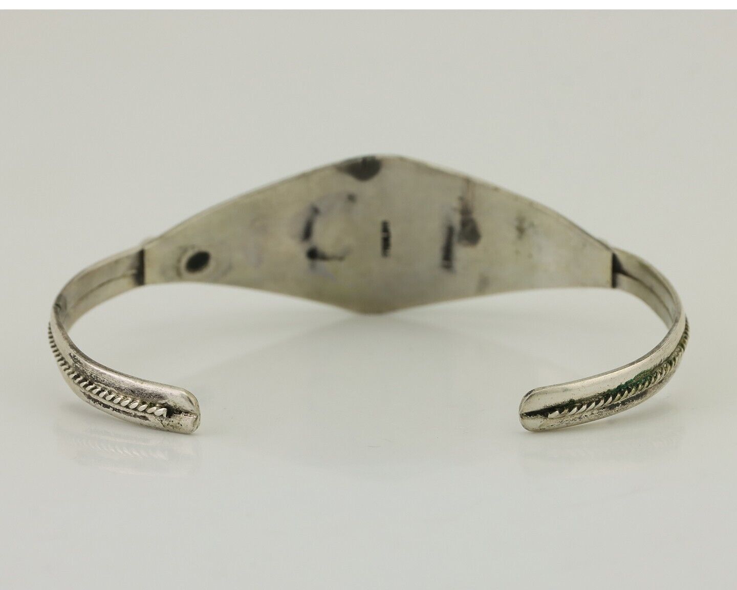 Navajo Bracelet 925 Silver Kingman Turquoise Native American Artist C.80's