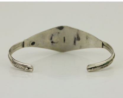 Navajo Bracelet 925 Silver Kingman Turquoise Native American Artist C.80's