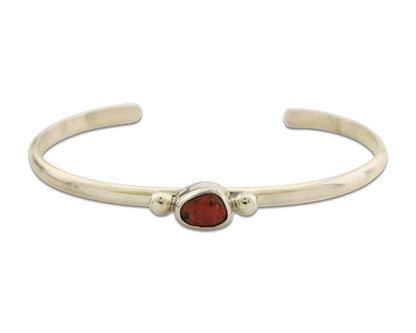 Navajo Bracelet .925 Silver Natural Red Coral Cuff Native American Artist C.80's