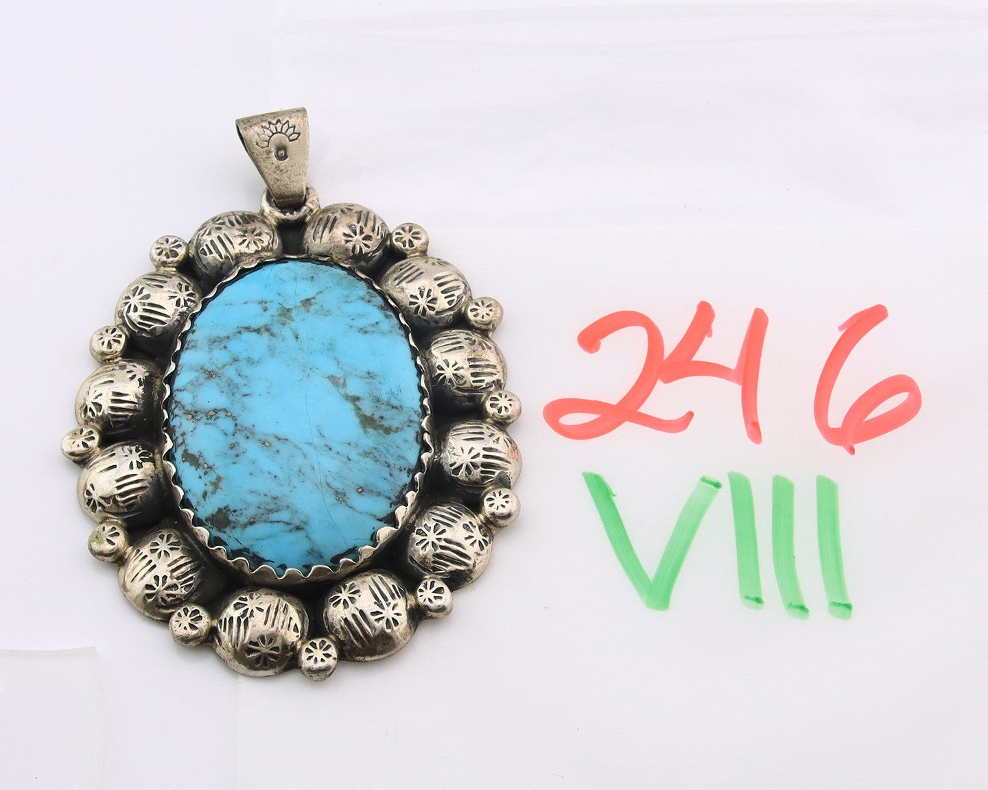 Navajo Pendant Sterling Silver Authentic Turquoise Vintage Artist Signed
