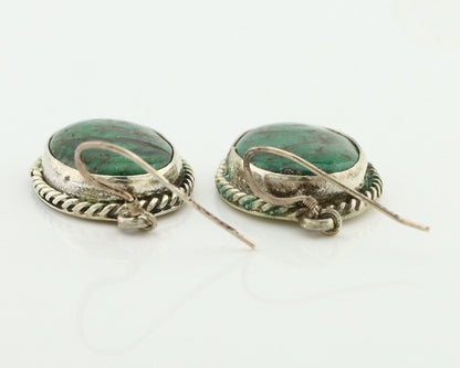 Navajo Earrings 925 Silver Natural Green Turquoise Native Artist C.80's