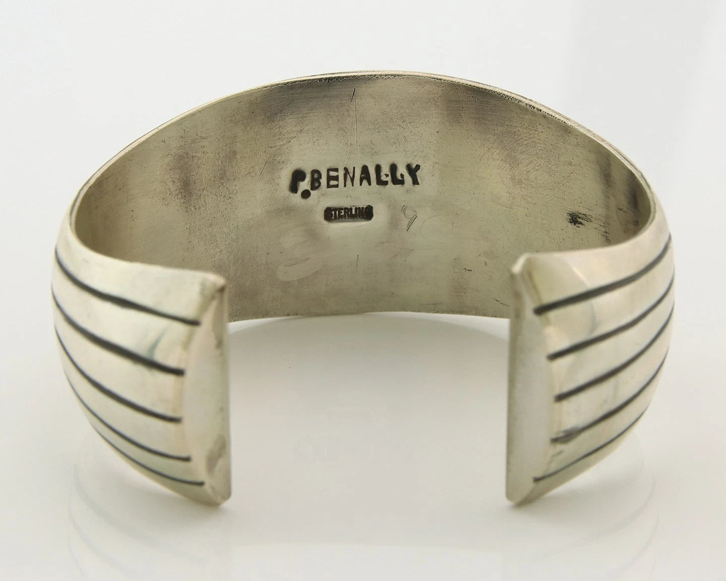 Navajo Cuff Bracelet Sterling Silver Royston Turquoise Vintage Signed C Benally