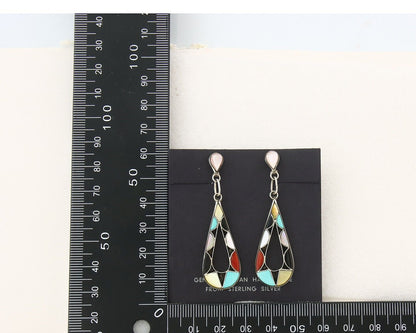 Navajo Earrings 925 Silver Natural Gemstone Native American Artist C.80's