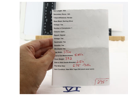 Vintage Navajo Bracelet 925 Silver Handmade Authentic Signed Bell Trading