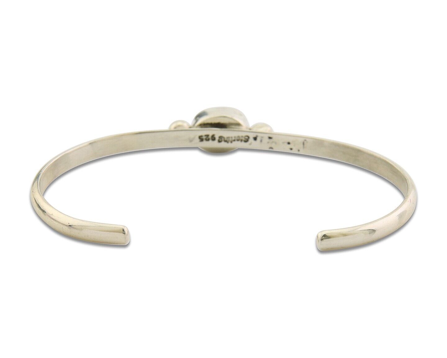 Navajo Bracelet .925 Silver Natural Red Coral Cuff Native American Artist C.80's