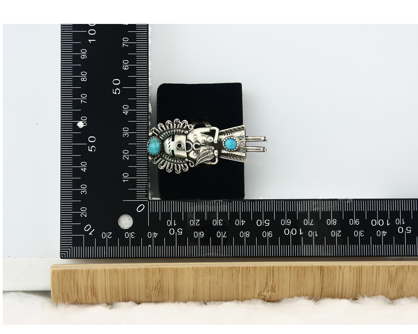 Vintage Navajo Ring 925 Silver Authentic Turquoise Signed Gomez Size 8.0