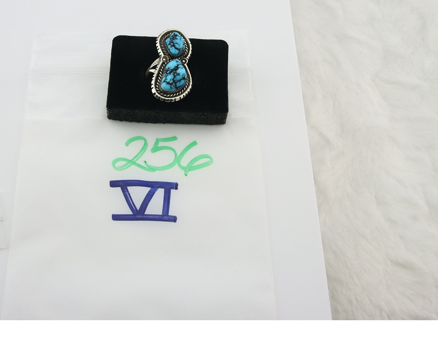 Vintage Navajo Ring 925 Sterling Silver Turquoise Signed Tom Willeto Size 6.5