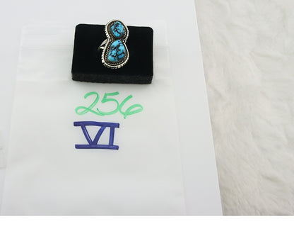 Vintage Navajo Ring 925 Sterling Silver Turquoise Signed Tom Willeto Size 6.5