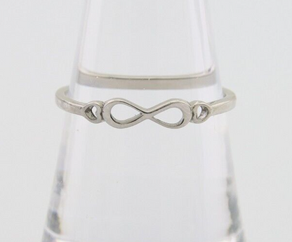 Infinity Heart Promise Ring 925 Solid Silver Size 10