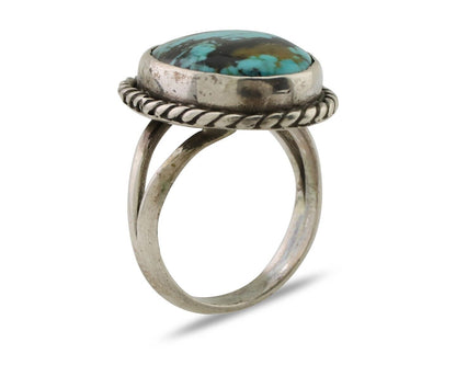 Navajo Ring 925 Silver Natural Blue Turquoise Native American Artist C.80's