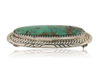 Navajo Pin Pendant 925 Silver Natural Blue Turquoise Artist Signed Davey Morgan