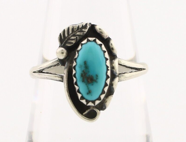 Navajo Ring 925 Silver Turquoise Artist Signed SkyStone Creations C.80's