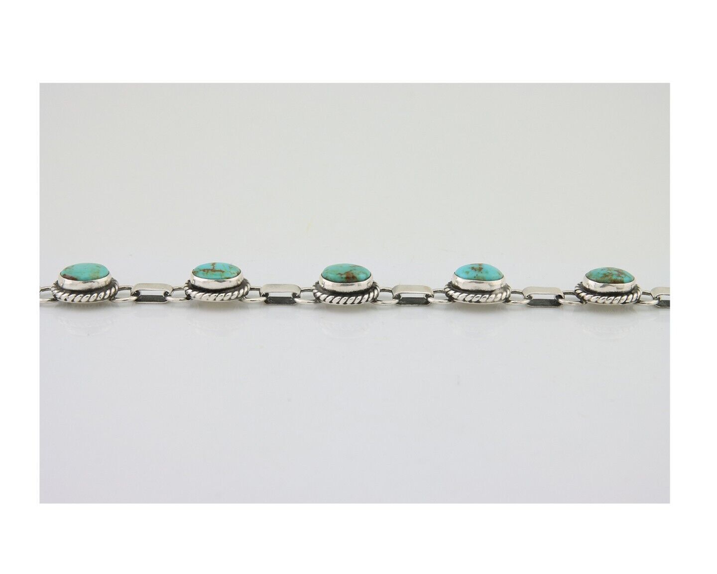 Navajo Bracelet 925 Silver Natural Turquoise Native American Artist C.80's