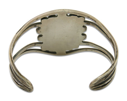Navajo Bracelet .999 Nickel Turquoise Cuff Artist Signed C.80's