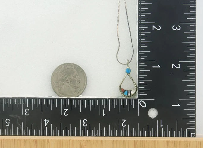 Navajo Necklace Sterling Silver Natural Blue Turquoise Vintage