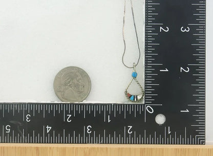 Navajo Necklace Sterling Silver Natural Blue Turquoise Vintage