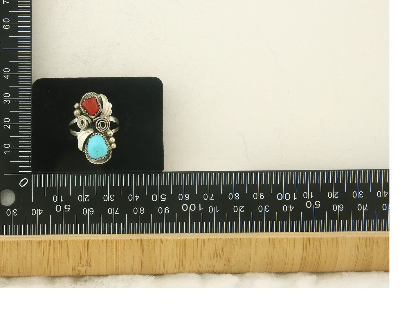 Vintage Navajo Ring 925 Sterling Natural Gemstones Signed Justin Morris Sz 7.5
