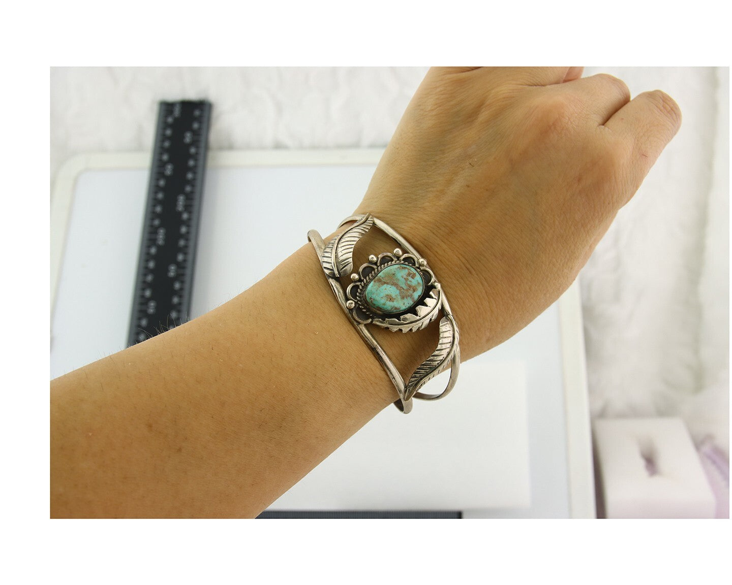 Vintage Navajo Bracelet 925 Silver Turquoise Traditional Handmade Authentic